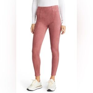 Spanx Rose Faux Suede Leggings XL Like New